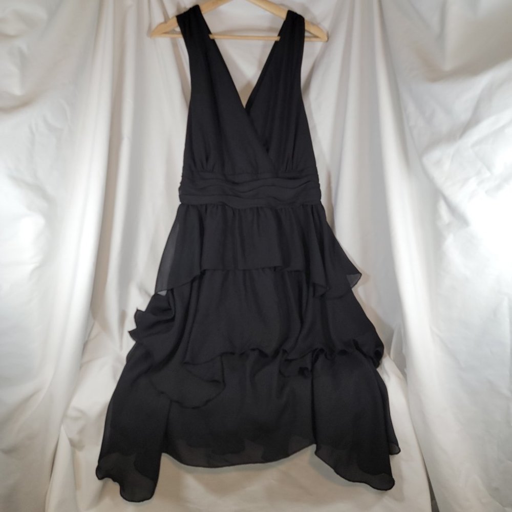 Lane Bryant Party Dress with tiered ruffles - Black - Size 16 - Lightweight - Picture 1 of 3